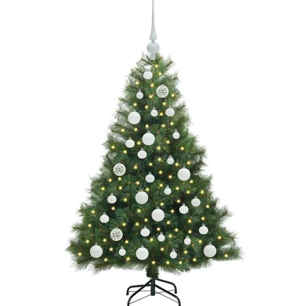 vidaXL Decoración-Árbol de Navidad artificial con 150 LED 120 cm PE y PVC