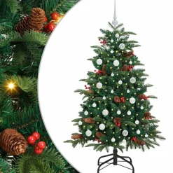 vidaXL Decoración-Árbol de Navidad artificial Verde 150 cm PVC, Metal y Plástico