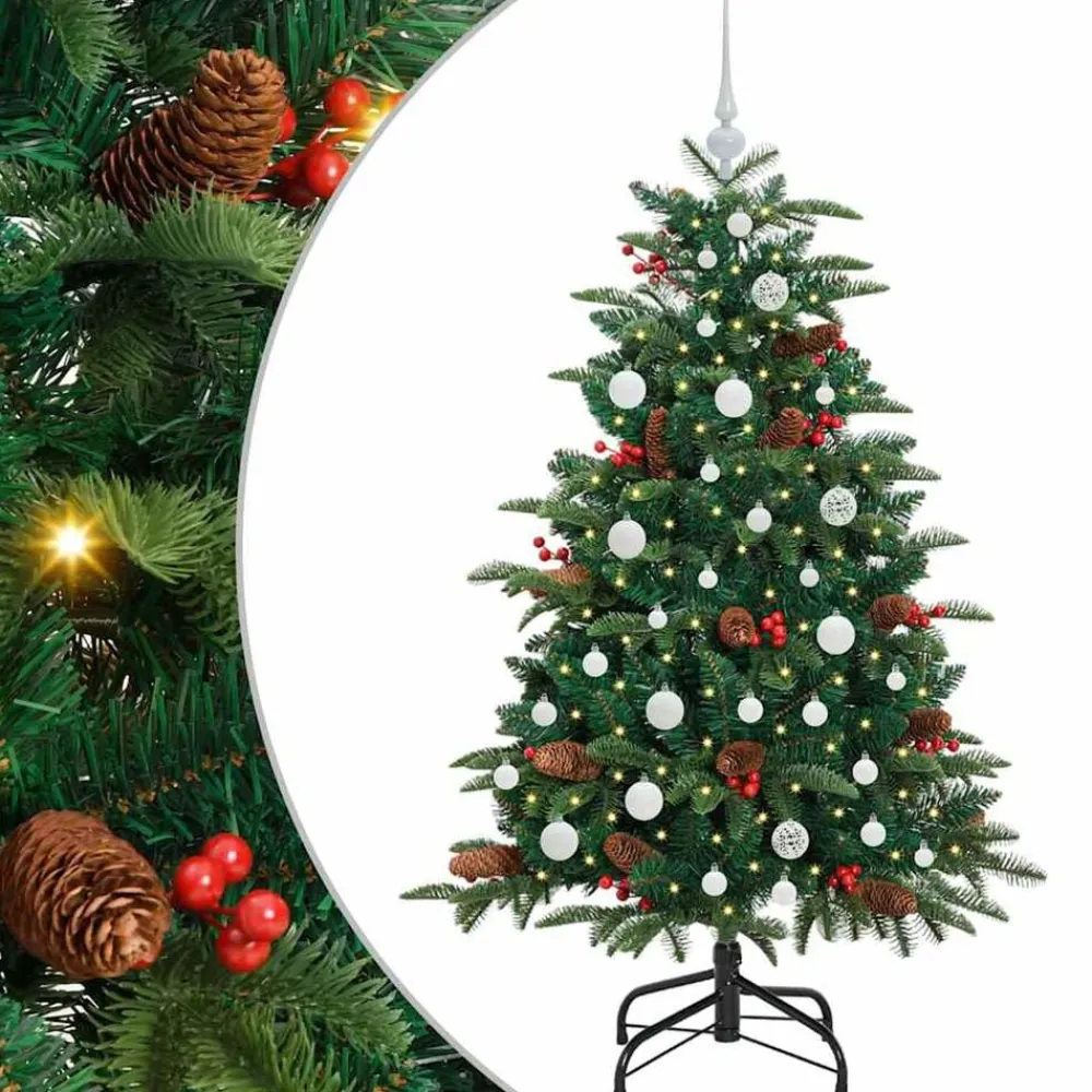 vidaXL Decoración-Árbol de Navidad artificial Verde 150 cm PVC, Metal y Plástico