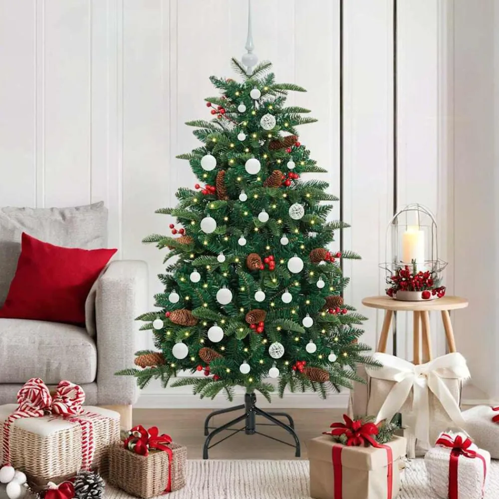vidaXL Decoración-Árbol de Navidad artificial Verde 150 cm PVC, Metal y Plástico