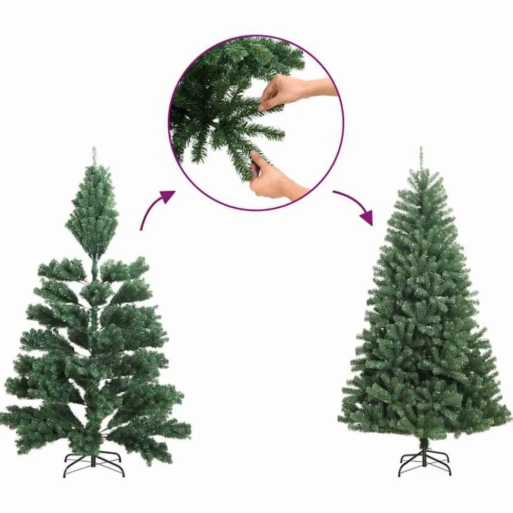 vidaXL Decoración-Árbol de Navidad artificial Verde 150 cm PVC, Metal y Plástico