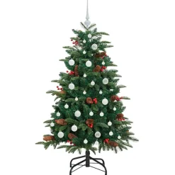 vidaXL Decoración-Árbol de Navidad artificial Verde 150 cm PVC, Metal y Plástico
