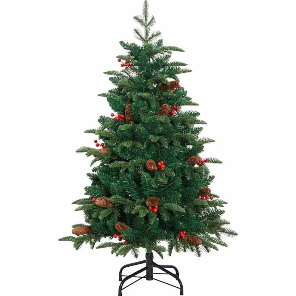 vidaXL Decoración-Árbol de Navidad artificial Verde 150 cm PVC, Metal y Plástico