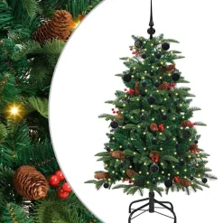 vidaXL Decoración-Árbol de Navidad artificial Verde 150 cm PVC, Metal y Plástico