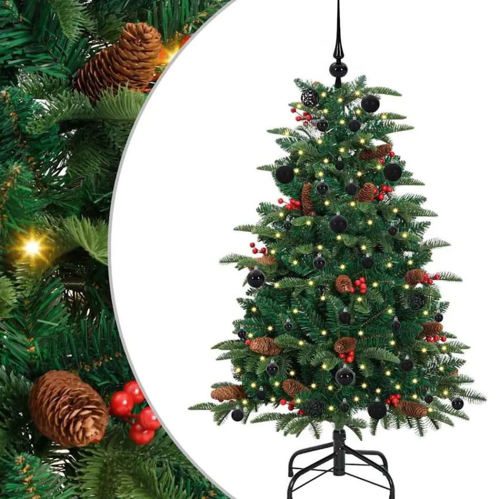 vidaXL Decoración-Árbol de Navidad artificial Verde 150 cm PVC, Metal y Plástico