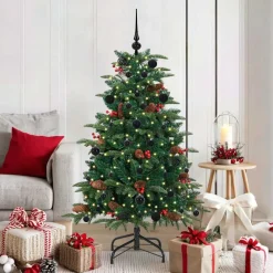 vidaXL Decoración-Árbol de Navidad artificial Verde 150 cm PVC, Metal y Plástico