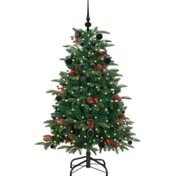 vidaXL Decoración-Árbol de Navidad artificial Verde 150 cm PVC, Metal y Plástico