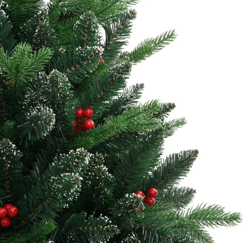 vidaXL Decoración-Árbol de Navidad artificial con bisagras y frutos rojos 120 cm