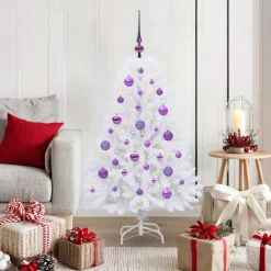 vidaXL Árbol de Navidad artificial con ramas articuladas 120 cm Lila