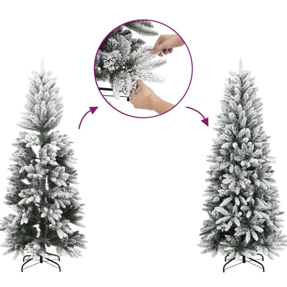 vidaXL Árbol de Navidad artificial con ramas articuladas 120 cm Lila