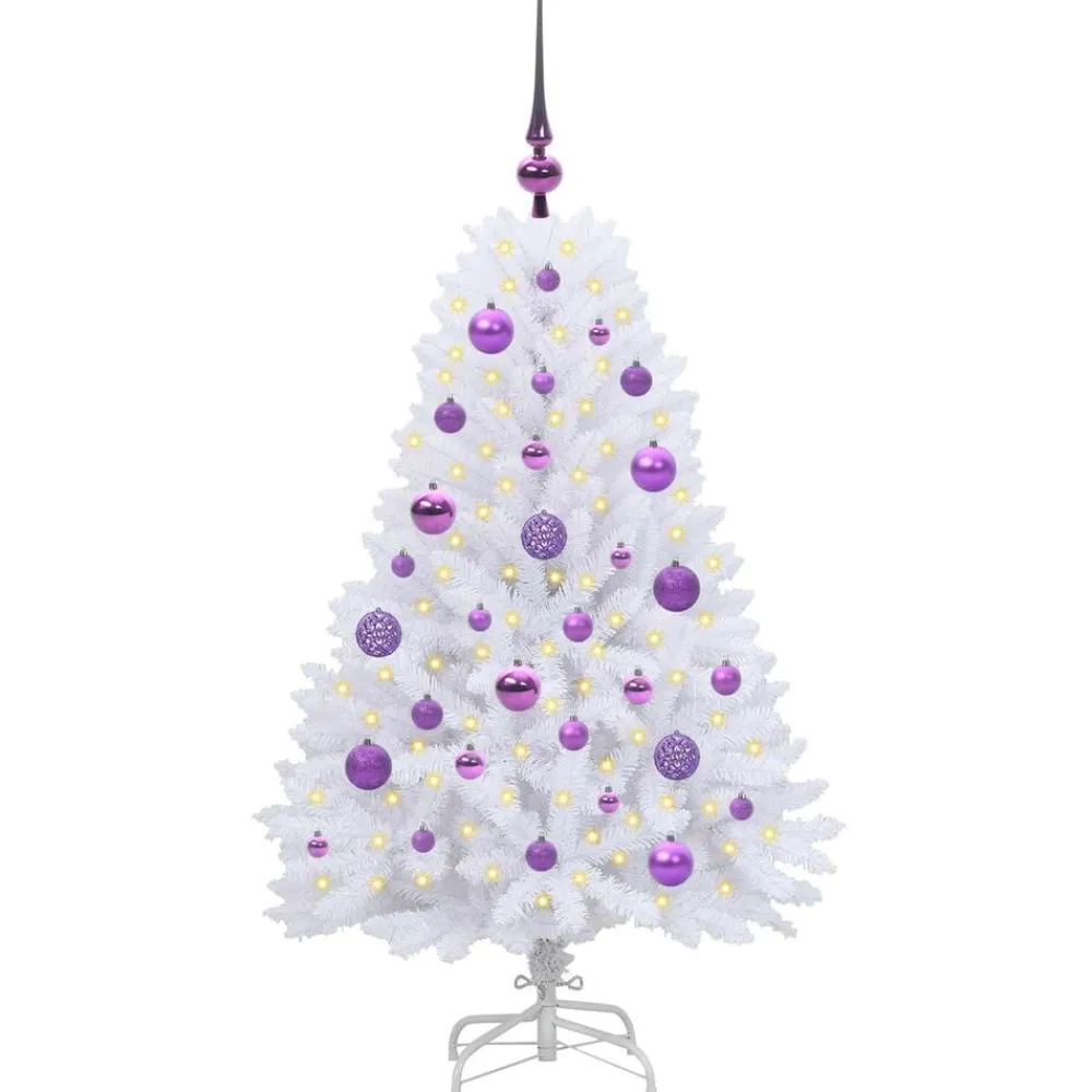 vidaXL Árbol de Navidad artificial con ramas articuladas 120 cm Lila
