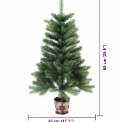 vidaXL Decoración-Árbol de Navidad con 150 LED con soporte Verde 65 cm PE