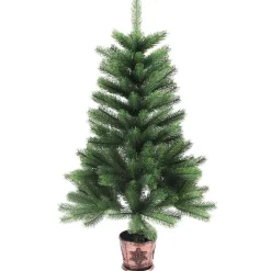 vidaXL Decoración-Árbol de Navidad con 150 LED con soporte Verde 65 cm PE