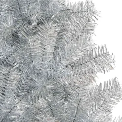 vidaXL Árbol de Navidad con 150 LED con soporte 120 cm PET Plateado Best