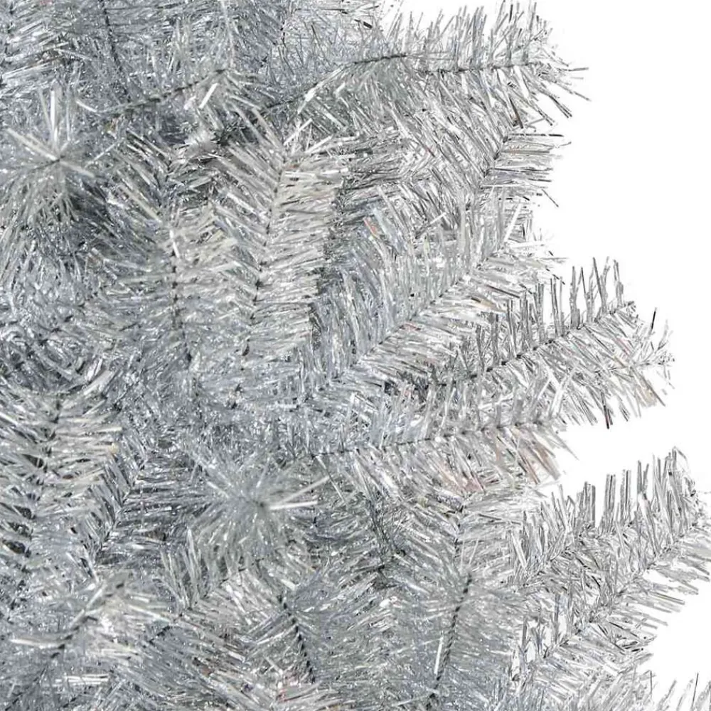 vidaXL Árbol de Navidad con 150 LED con soporte 120 cm PET Plateado Best