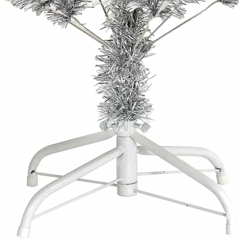 vidaXL Árbol de Navidad con 150 LED con soporte 120 cm PET Plateado Best