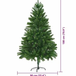 vidaXL Decoración-Árbol de Navidad con 300 LED con soporte Verde 180 cm PE