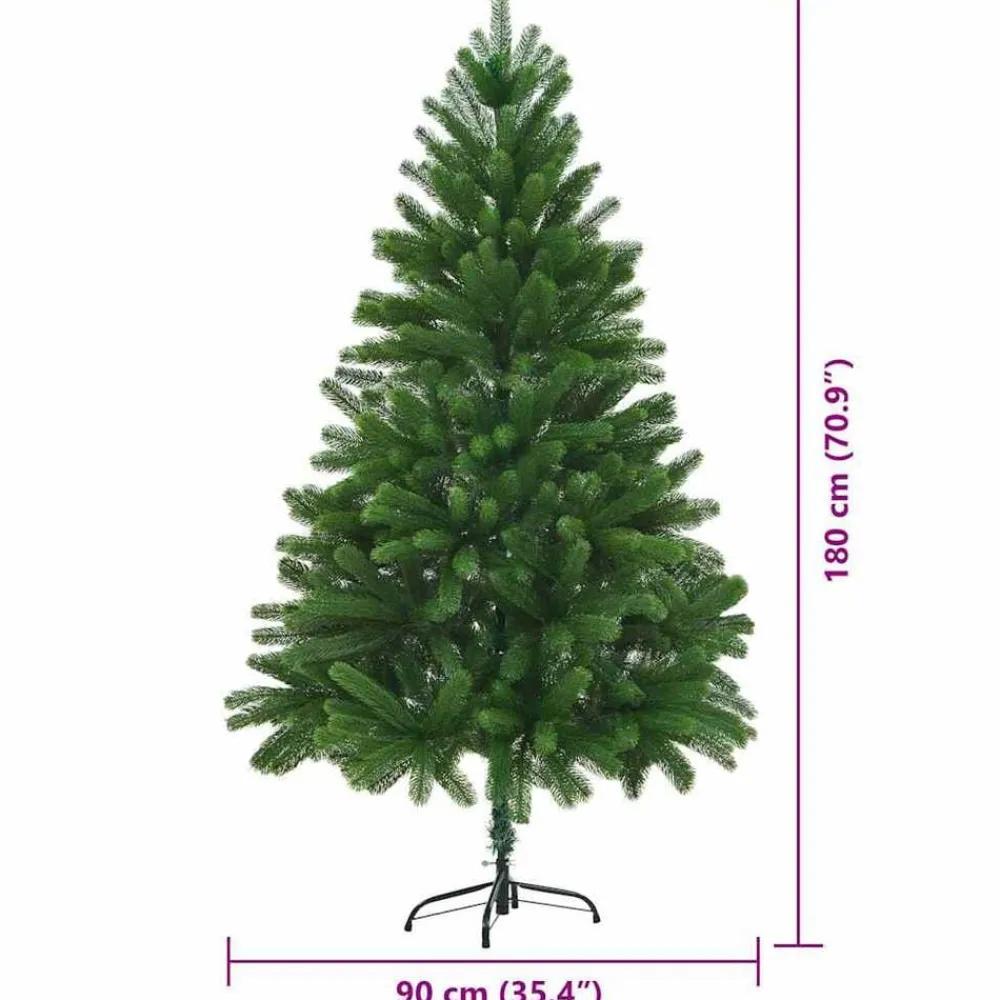 vidaXL Decoración-Árbol de Navidad con 300 LED con soporte Verde 180 cm PE