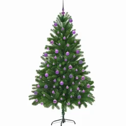 vidaXL Decoración-Árbol de Navidad con 300 LED con soporte Verde 180 cm PE