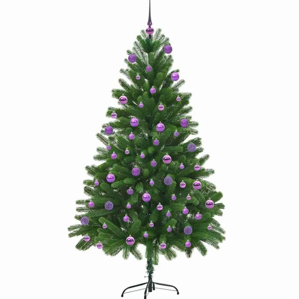 vidaXL Decoración-Árbol de Navidad con 300 LED con soporte Verde 180 cm PE