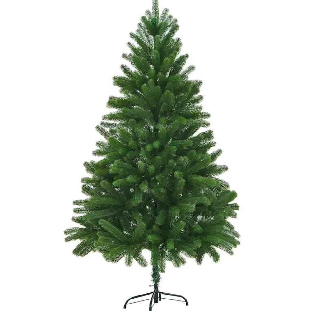 vidaXL Decoración-Árbol de Navidad con 300 LED con soporte Verde 180 cm PE