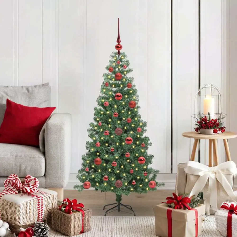vidaXL Árbol de Navidad con 150 LED con soporte 120 cm PVC Verde Clearance