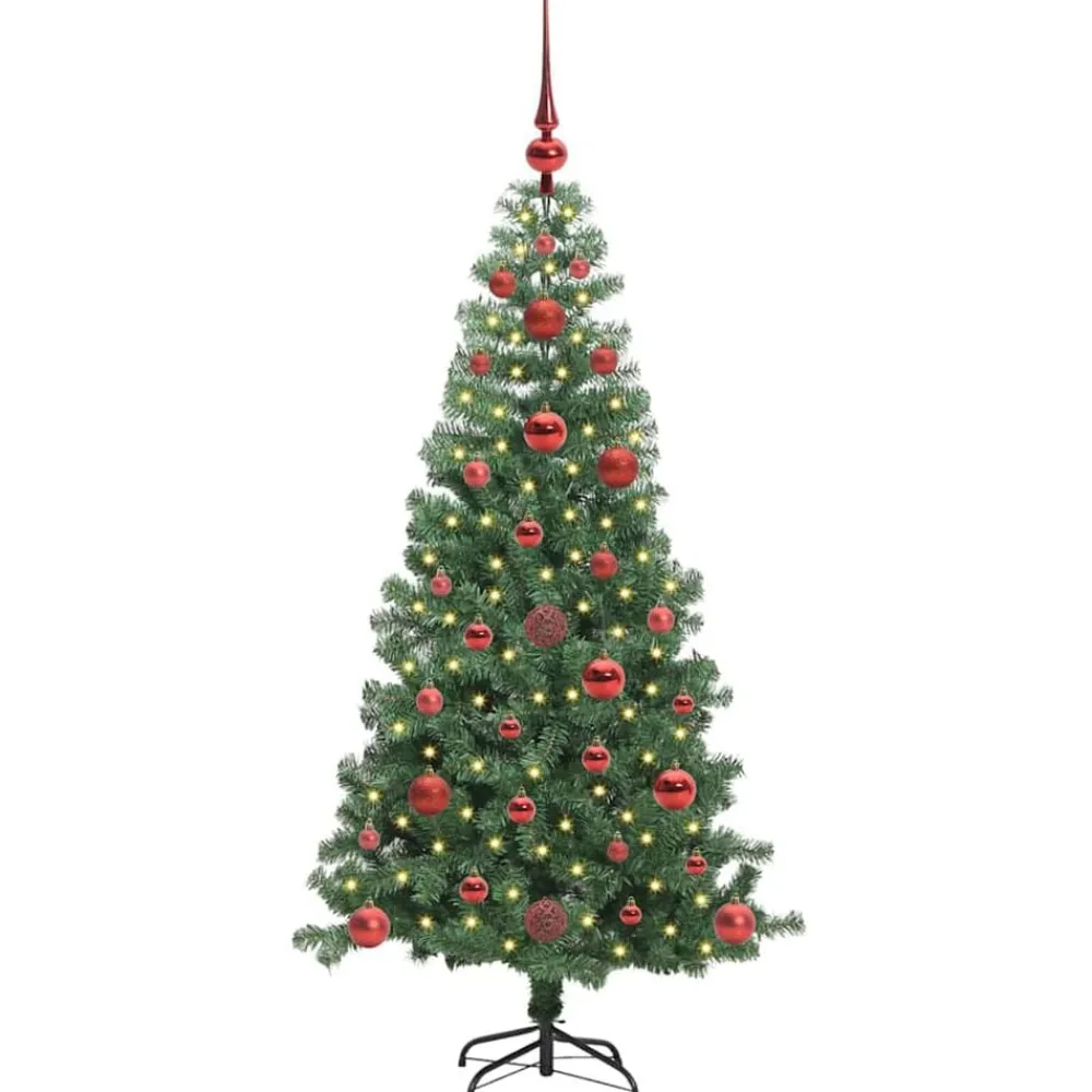 vidaXL Árbol de Navidad con 150 LED con soporte 120 cm PVC Verde Clearance