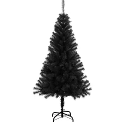 vidaXL Árbol de Navidad con 150 LED con soporte 120 cm PVC Negro Best