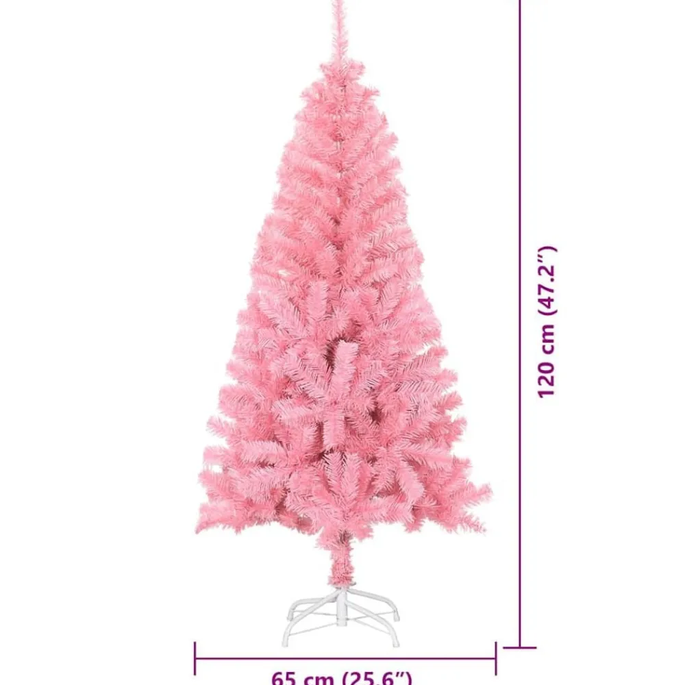 vidaXL Árbol de Navidad con 150 LED con soporte 120 cm PVC Rosa Online