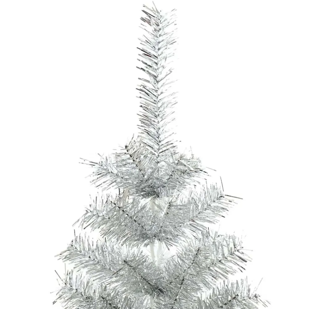 vidaXL Árbol de Navidad con 150 LED con soporte 120 cm PET Plateado
