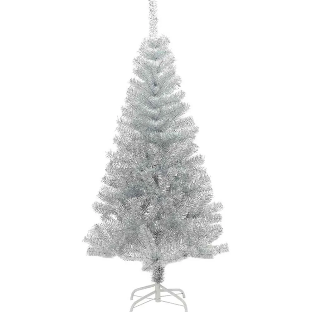vidaXL Árbol de Navidad con 150 LED con soporte 120 cm PET Plateado