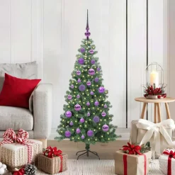 vidaXL Decoración-Árbol de Navidad con 150 LED con soporte 120 cm PVC