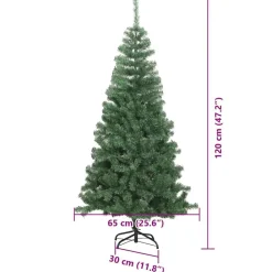 vidaXL Decoración-Árbol de Navidad con 150 LED con soporte 120 cm PVC