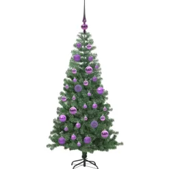 vidaXL Decoración-Árbol de Navidad con 150 LED con soporte 120 cm PVC