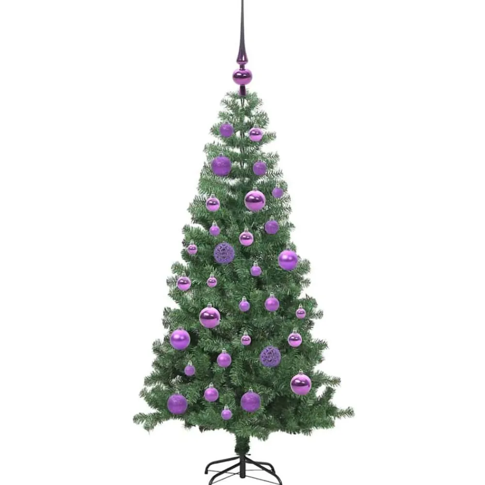 vidaXL Decoración-Árbol de Navidad con 150 LED con soporte 120 cm PVC