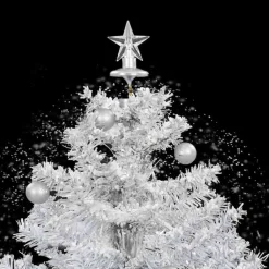 vidaXL Árbol de Navidad con nieve con base en paraguas 75 cm Blanco Sale