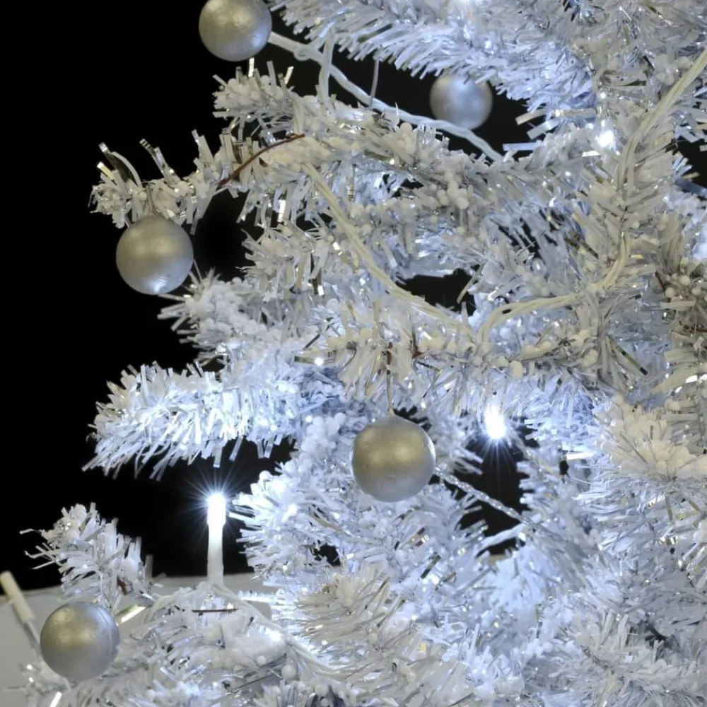 vidaXL Árbol de Navidad con nieve con base en paraguas 75 cm Blanco Sale