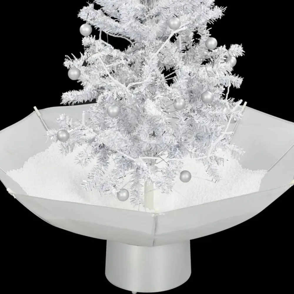 vidaXL Árbol de Navidad con nieve con base en paraguas 75 cm Blanco Sale