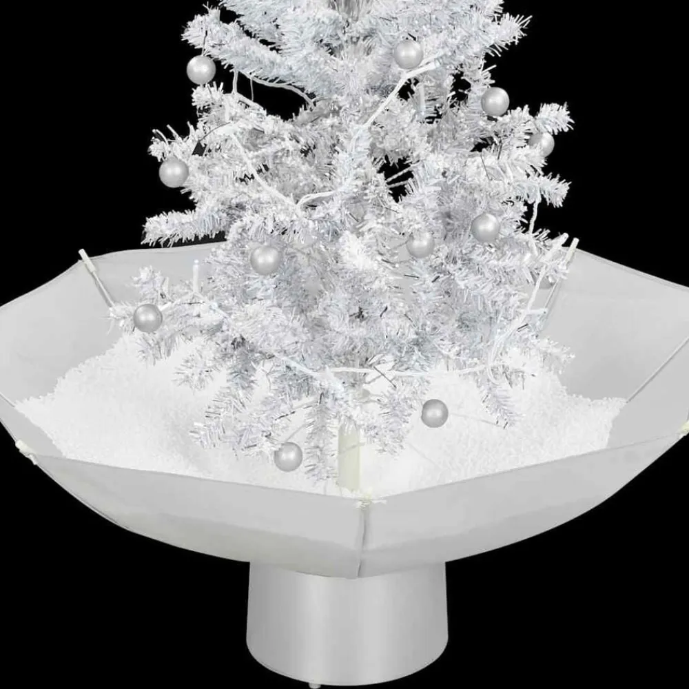 vidaXL Árbol de Navidad con nieve con base en paraguas 75 cm Blanco Sale