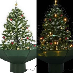 vidaXL Decoración-Árbol de Navidad con nieve con base en paraguas 75 cm