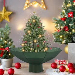 vidaXL Decoración-Árbol de Navidad con nieve con base en paraguas 75 cm