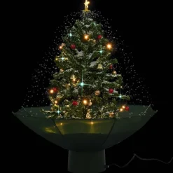 vidaXL Decoración-Árbol de Navidad con nieve con base en paraguas 75 cm