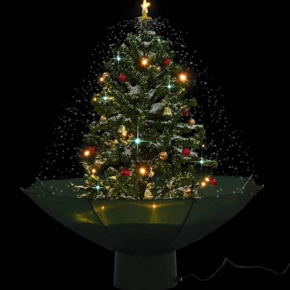 vidaXL Decoración-Árbol de Navidad con nieve con base en paraguas 75 cm