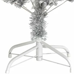 vidaXL Árbol de Navidad con 150 LED con soporte 120 cm PET Plateado New