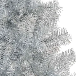vidaXL Árbol de Navidad con 150 LED con soporte 120 cm PET Plateado New