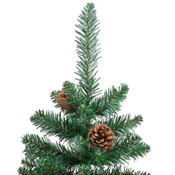 vidaXL Decoración-Árbol de Navidad Delgado con 300 LED con soporte 210 cm