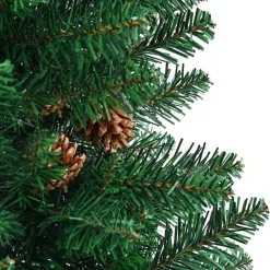 vidaXL Decoración-Árbol de Navidad Delgado con 300 LED con soporte 210 cm