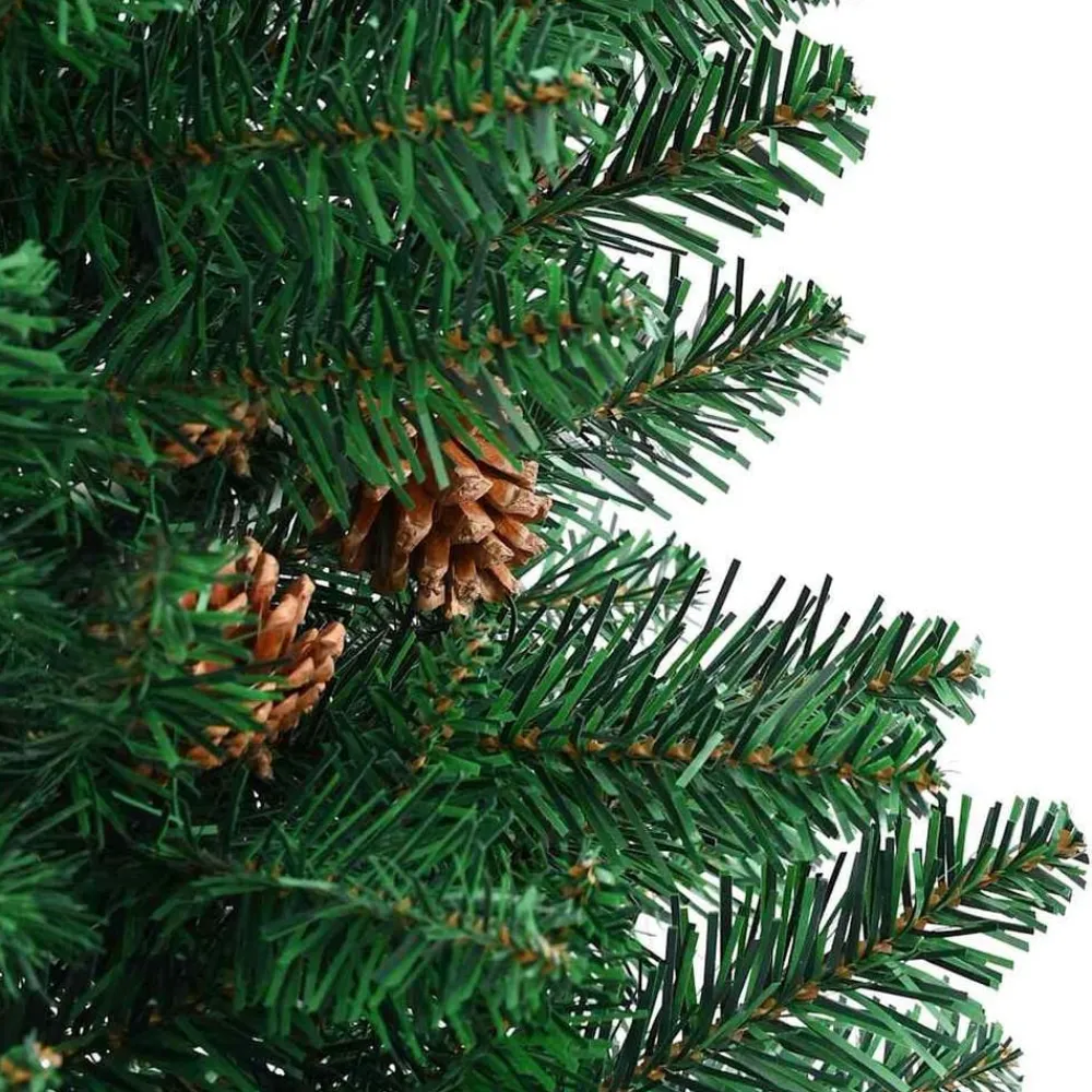 vidaXL Decoración-Árbol de Navidad Delgado con 300 LED con soporte 210 cm
