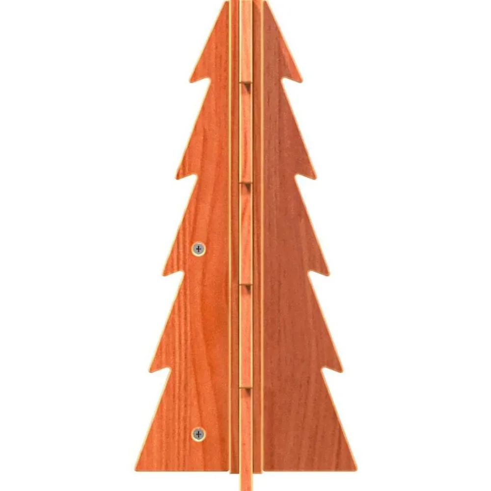 vidaXL Decoración-Árbol de Navidad de adorno madera maciza pino marrón cera 49 cm