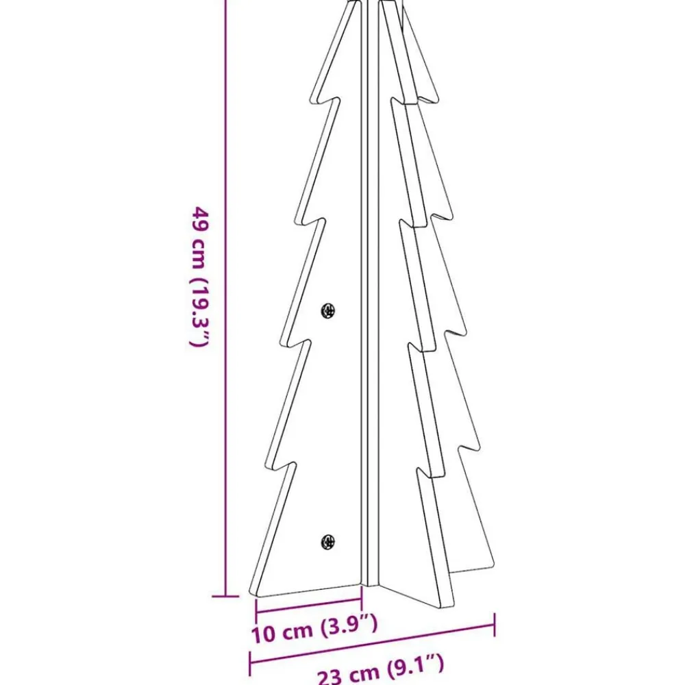 vidaXL Decoración-Árbol de Navidad de adorno madera maciza pino marrón cera 49 cm